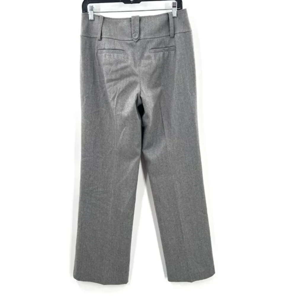 Ann Taylor mid rise grey wool wide leg‎ MARGO dress pants career work 4 READ